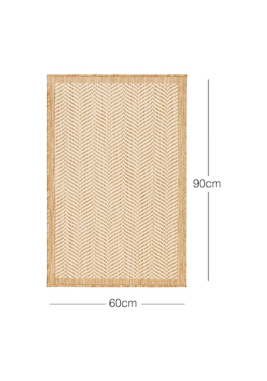 Ocean Home Textile Leke Tutmaz İç Dış Mekan Bej Renk Balıksırtı Paspas 60 X 90 Cm