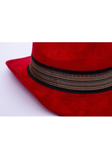 Twingold İsme Özel Süet Kovboy Fötr Şapka - Ab01007 - Bordo Bordo