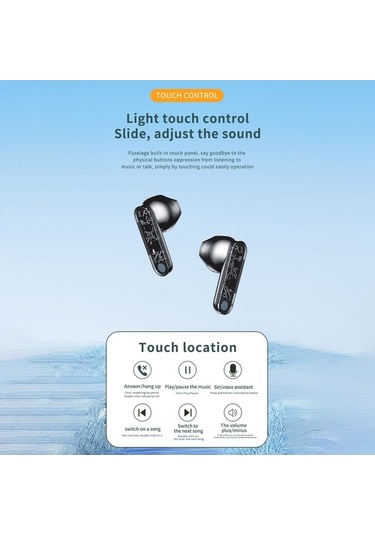 Novahub Tm10 Kablosuz Bluetooth Kulaklık: Şeffaf Kapaklı, 5.3 Bt, 13mm Hoparlör, 5 Saat Müzik Süresi, Siyah