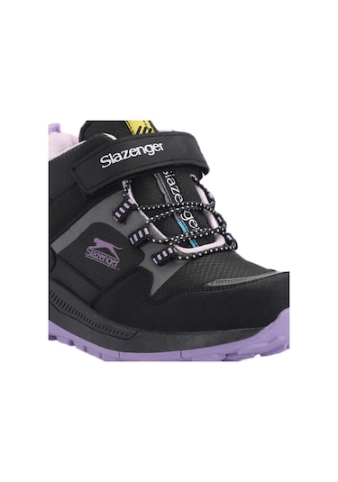 Slazenger KENZIE Çocuk Cırt Cırtlı Siyah / Mor Bot