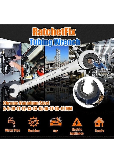 1 Adet Boru Cırcırlı Anahtar 8-19 Mm Boru Cırcırlı Kombine Anahtarlar Çift Uçlu Kate Yağ Anahtarları Dişliler 17 Mm Diğer