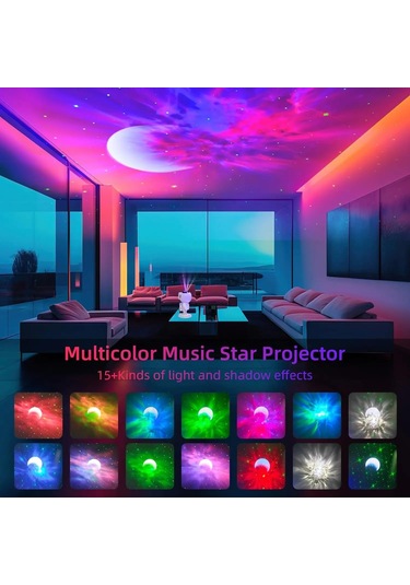Bukrem Store Astronot Gece Lambası & Bluetooth Hoparlör Yıldız Projektörlü, Uzaktan Kumandalı, Atmosferik Led Işık