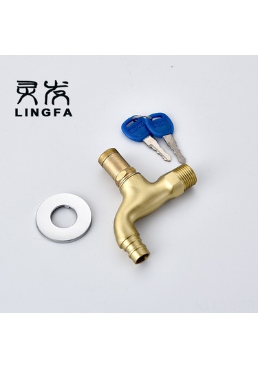 Yunboo Kilitli Bakır Musluk - 4'lü Uçlu Su Hırsızı Engeli, Anahtarlı Dış Mekan Krom Kaplama Tesisatı Diğer