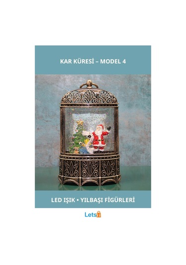 Yılbaşı Temalı Işıklı Müzikli Kar Küresi 24x15 Cm 1 Adet