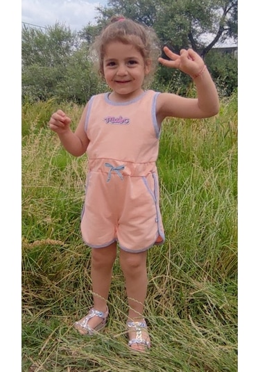 Sıfır Kol Çocuk Şort Tulum - 1-5 Yaş - 2090