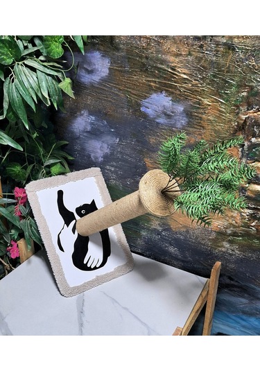 Kedi Tırmala Tahtası Lazer Kesim Ahşap Resimli5