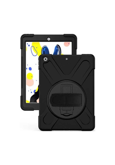 iPad Uyumlu  10.2 8.nesil Zore Defender Tablet Silikon - Siyah Arka Kapak