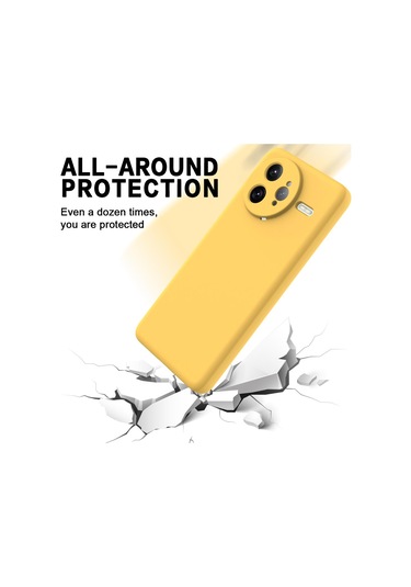 Xiaomi Poco F7 Ultra Düz Renk Sıvı Silikon Damlamaz Tam Kapsama Telefon Kılıfı Sarı