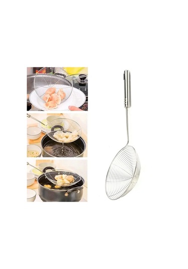 Mybru Metal Kevgir, Kızartma Haşlama Süzgeci Orta Boy Çok Renkli