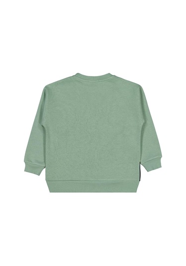Batman Baskılı 6-9 Yaş Sweatshirt - Yeşil Soft Yeşil