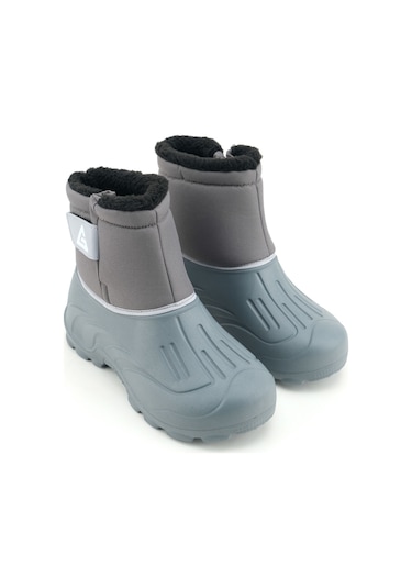 Gezer Erkek Kışlık İçi Peluşlu Su Geçirmez Tek Cırt Cırtlı Boğazdan Ayarlanabilir Rahat Taban Günlü Gri