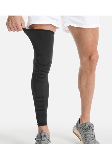 Wezone Diz Ve Baldır Koruyucu Spor Kolluk - Şok Emici, Esnek Kumaş Xl Siyah Siyah