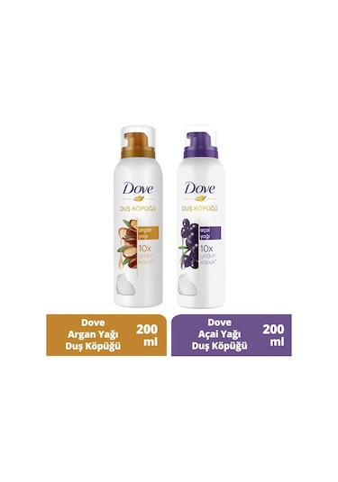 Dove Duş Köpüğü Argan Yağı 200 ML + Açai Yağı 200 ML