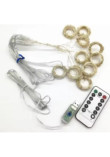 Perde Led 3x3m Askı Aparatlı Kumandalı 8 Fonksıyonlu 300 Ledli 10 Diğer