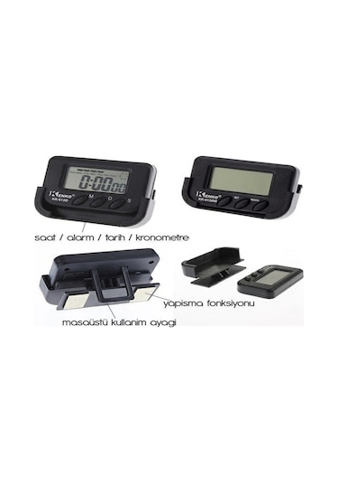 River World Ev Ve Araç Tipi Dijital Saat Kronometreli Alarmlı Pill