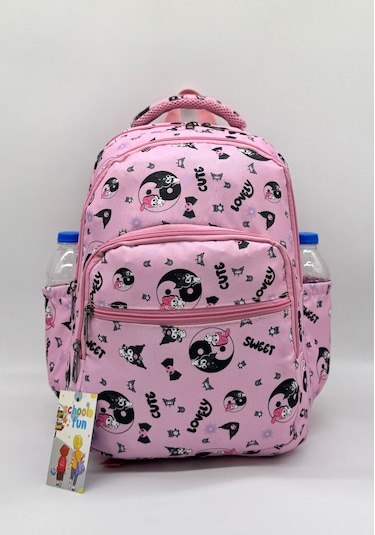 Megihero Sevimli Karakter Desenli Beslenmeli İlkokul Çanta Seti