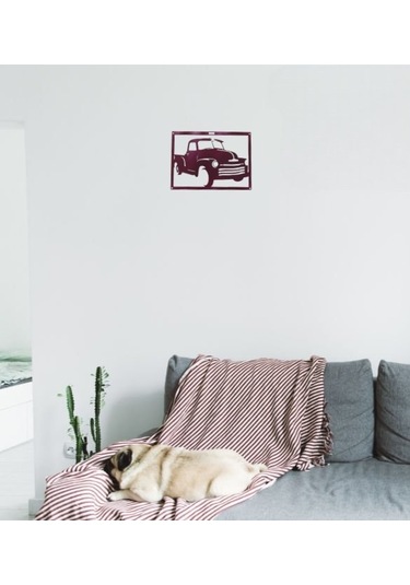 Kamyonet Desenli Lazer Kesim Metal Tablo