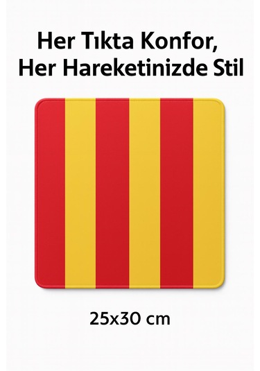 25 30 Cm Kırmızı Sarı Çizgili Mouse Pad Cim Bom Tutkunlarına Özel
