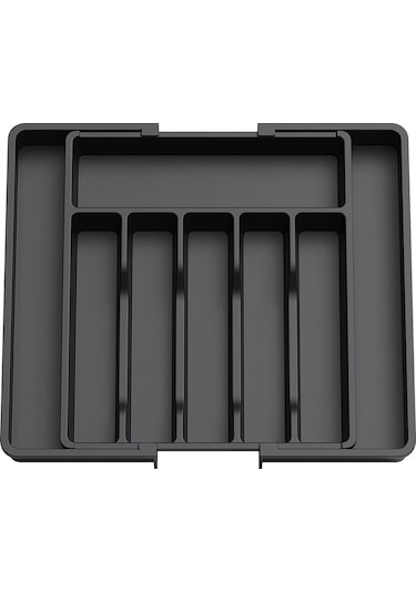 Novahub Siyah Mutfak Plastik Çekmece Organize Tutucu Genişletilebilir Çekmece Organizatörleri Çatal Kaşık Bölücü Mutfak Kaşıklık 56822265 Siyah