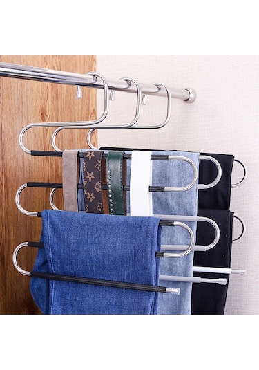 Cbtx 4 Adet S Şekilli Pantolon Askıları Kaymaz Paslanmaz Çelik Elbise Askısı Havlu - Mor