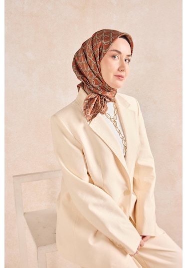 Silk Home Twill İpek Eşarp Zincir Kiremit Çok Renkli