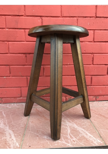 45 Cm Gürgen Ağacı Fırınlanmış Özel Kalite Bar Taburesi Tabure
