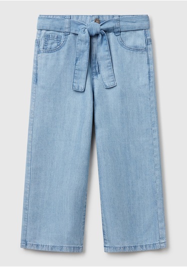 Benetton Kız Bebek Denim Pantolon Mavi