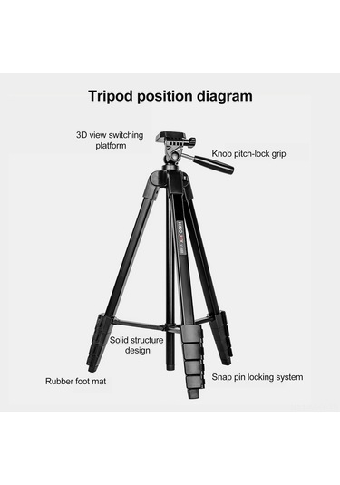 Monyee "kıngjoy Vt-688 Taşınabilir 5 Ayarlı Mini Tripod, 360 Dönebilir Başlık, 2kg Taşıma Kapasiteli, Kablosuz Kumandalı Alüminyum Sehpa"