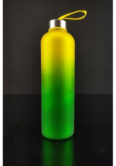 Digithome H2o Çift Renkli Motivasyon Cam Matara Su Şişesi 1000 Cc Sarı - H2o87184 - Hyt