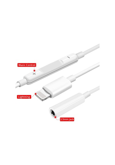 Microcase Apple iPhone Uyumlu Lightning Kulaklık Çeviri Kablo -MH020