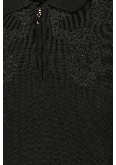 Finesuits Erkek Desenli Yünlü Kazak 2422201024.dsfpyr Siyah