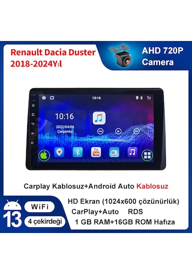 Renault Dacia Duster 2018-2024yıl Android 1gb Ram 16gb Multimedya