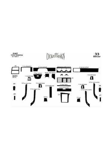 Fiat Tempra Maun Kaplama 1991-1995 33 Parça Full