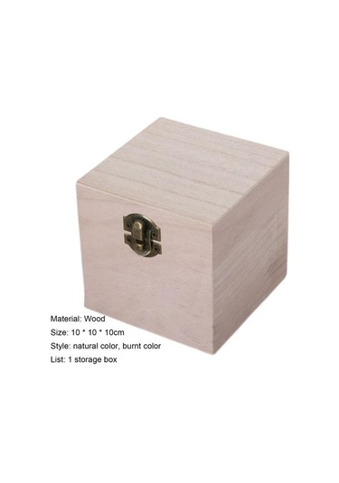 Depolama Tutucu Retro Tarzı Kapaklı Tasarım Kare Şekilli Ahşap Vintage Takı Küçük Öğeler İçin Saklama Kutusu Natural