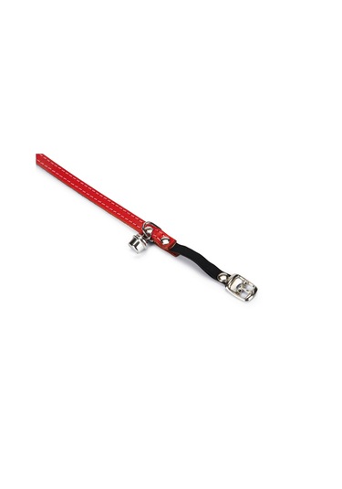 Beeztees Kedi Boyun Tasması, Deri, Zilli, Kırmızı, 24-29cm