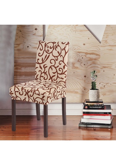 Suofeng Kumaş Totem Desenli Universal Sandalye Örtüsü - Esnek, Temizlenmesi Kolay, Otel/restoran/ofis Uyumlu - Şampanya Rengi Çok Renkli