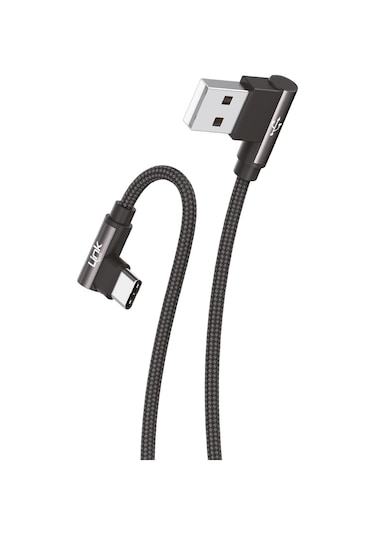 Linktech K594 Safe TYPE-C USB 90 Derece Şarj Kablosu Siyah
