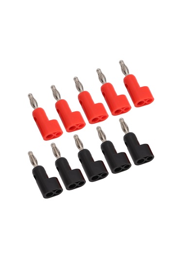 Moveevo 4mm Sıvama Olmayan Elmas Tipi Muz Soketi, Yığılabilir, 24a Akım, Bakır-gümüş Malzeme, Kırmızı-siyah 5 Set J.10026 25