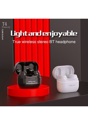 Geeroyoo Zealot T4 Tws Bluetooth 5.0 Kulaklıklar, 300mah Şarj Kutusu, Stereo Ses, Spor İçin, Mikrofonlu, Kablosuz Müdahaleci Kulaklıklar, Siyah