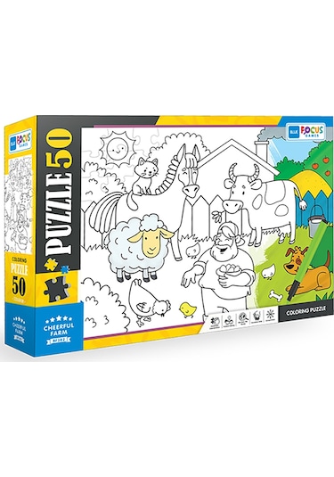 Focus Games Neşeli Çiftlik Puzzle 50 Parça Standart R1k57bf38223n1