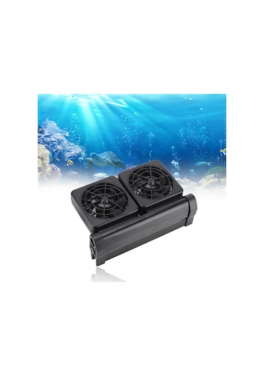 Geeksen Akvaryum Soğutma Fanı 2 Lü, 2 Seviye Ayar, Suda 2-4 C Düşürür, Siyah, Amerikan Standartı