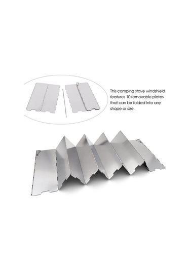 Ebitda Katlanabilir Kamp Ocak Rüzgar Kalkanı 10 Tabak Alüminyum, Rüzgar Dirençli, Kompakt Depolama Çantası Gümüş