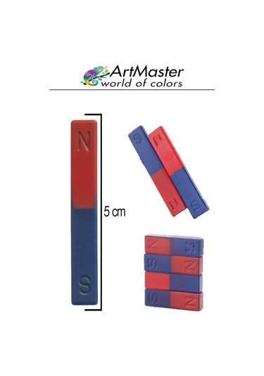 Çubuk Mıknatıs 10 Adet Deney Malzemesi Kırmızı Mavi Boyalı Okul Projeleri İçin I Şekilli Manyetik Çubuk Mıknatıs
