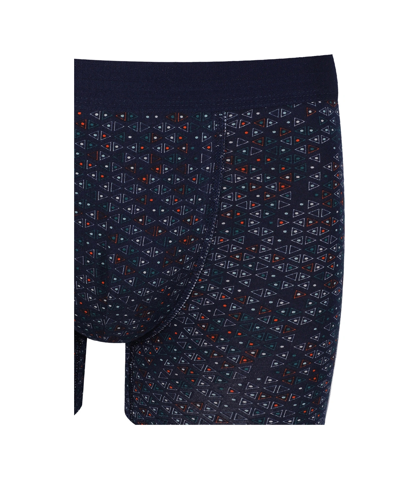 Erkek Tekli Desenli Pamuklu Boxer 9175 Lacivert - Turuncu