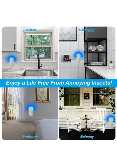 Mufunye Siyah/beyaz Abs Sinek Kovucu Led Gece Lambası, 1/2/4 Adet Seçenekli, 110v/220v Fiş