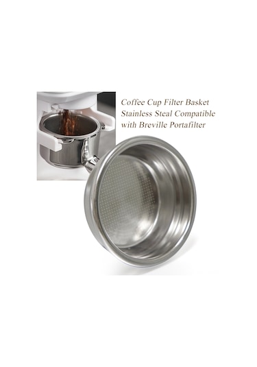 Yunboo 58mm Çelik Kahve Filtre Sepeti - Breville Bes880/bes810/bes500/bes870/bes860/bes878/bes450 Serisi Espresso Makinaları İçin Uyumlu Gümüş