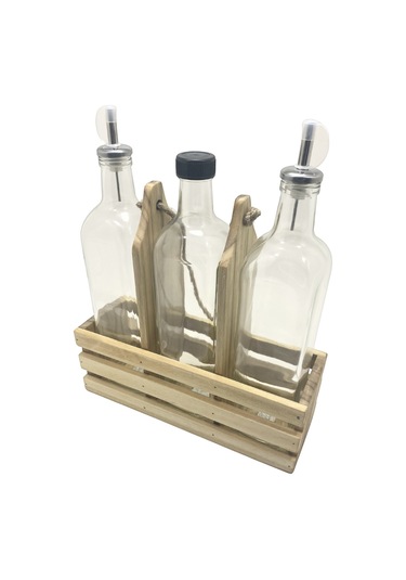 Ahşap Doğal 3lü Set Yağdanlık Ve Sosluk Takımı Set Ihlamur - Kavak 1 Set Ahşap