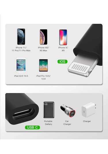 Daytona Lightning To USB Type C Dönüştürücü Adaptör x 2 Adet – iPhone & Apple Uyumlu iPad 14'e Kadar
