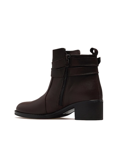 Mammamia Kadın Hakiki Deri Topuklu Günlük Bot 25k D25kb-1670 Z Kahve Kahve