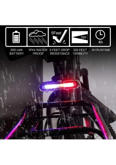 Forte Gt 6017-3 Bisiklet Yüksek Güç Cob Ön Far Usb Şarjlı Siyah